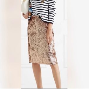 J. Crew rose gold sequin pencil skirt - size 4P!